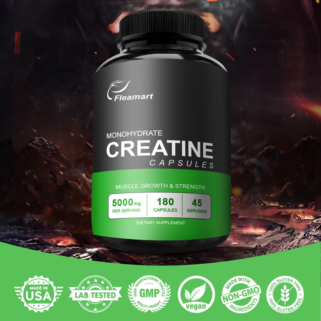 Micronized Creatine Monohydrate 5000mg 180 Capsules N73541