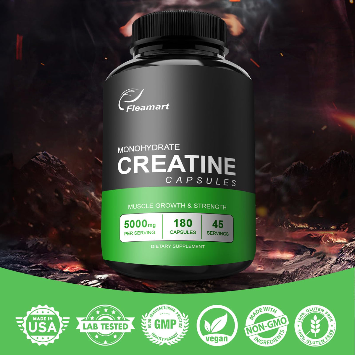Micronized Creatine Monohydrate 5000mg 180 Capsules N73541