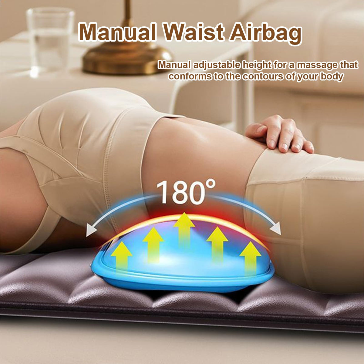 Brown Full Body Heating Massage Mat with Detachable Neck and Leg Massagers P90510