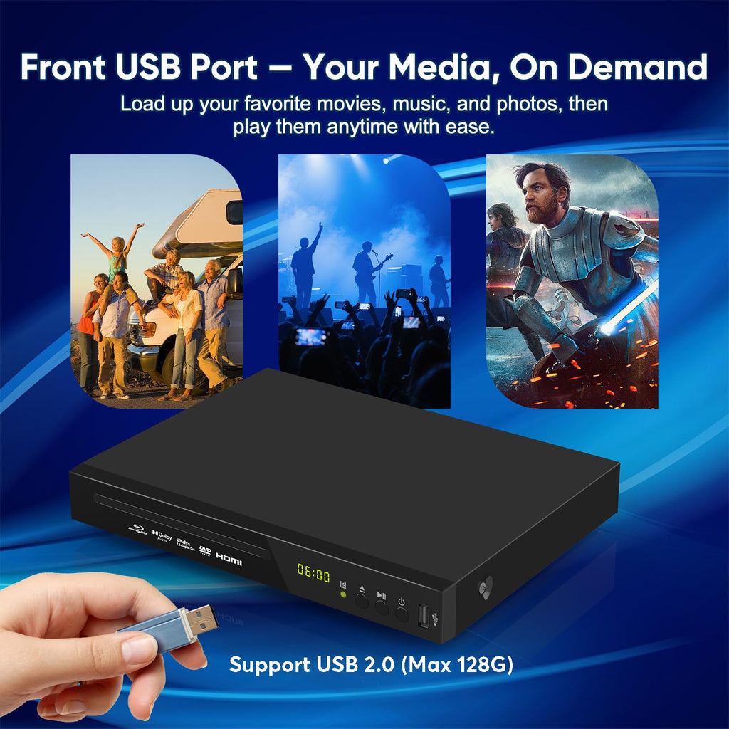Full HD 1080p Blu-ray DVD Player with Dolby Digital T7462