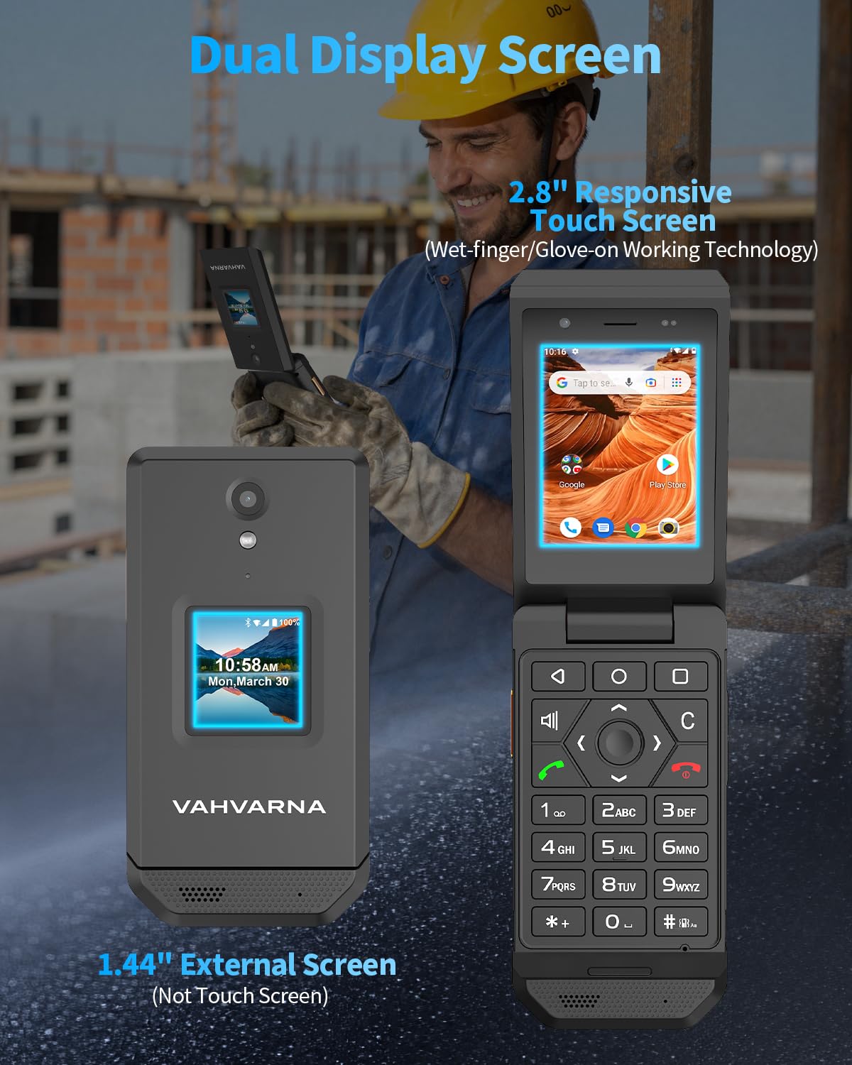 Unlocked 4G LTE Rugged Flip Phone M8079