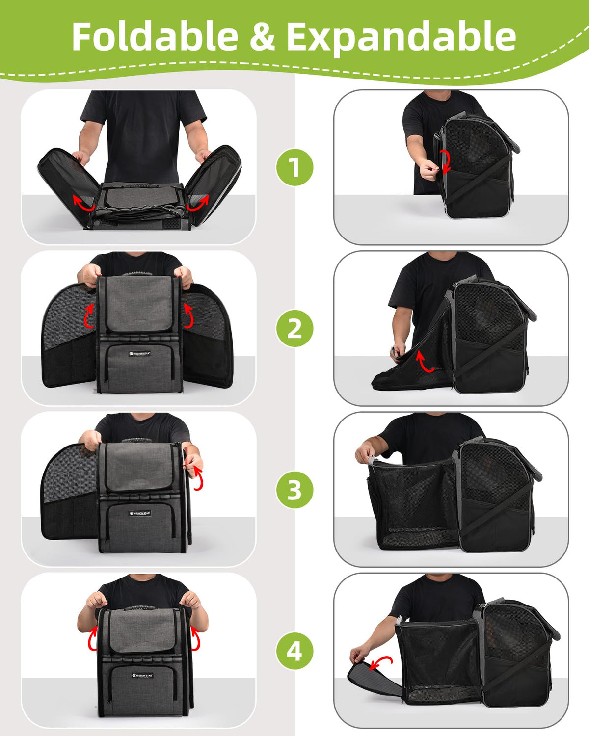 Expandable Breathable Mesh Cat Dog Carrier Backpack R6959