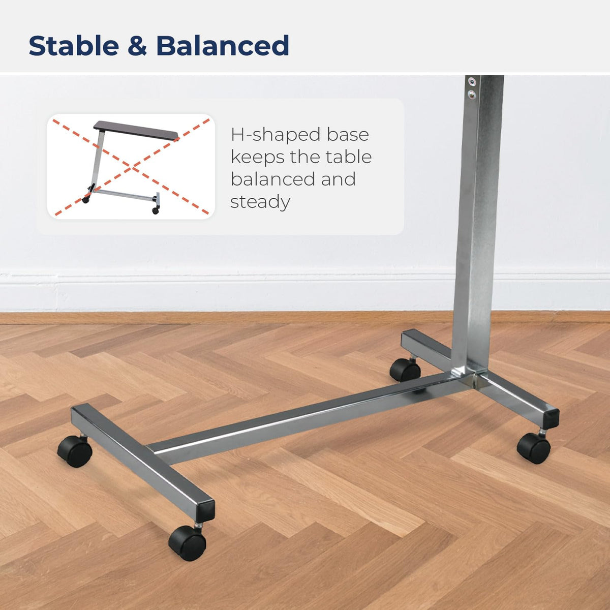 Non Tilt Top Overbed Table with Wheels I33441
