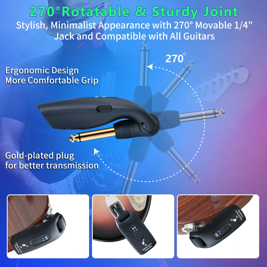 Wireless Guitar System 2.4GHz Transmitter and Receiver Black W41537