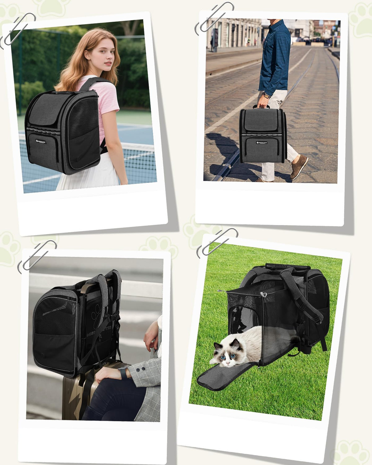 Expandable Breathable Mesh Cat Dog Carrier Backpack R6959