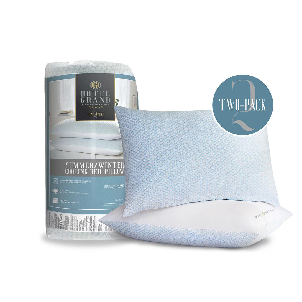 Cooling Soft Low-Profile Pillow King Size Set of 2 T3606