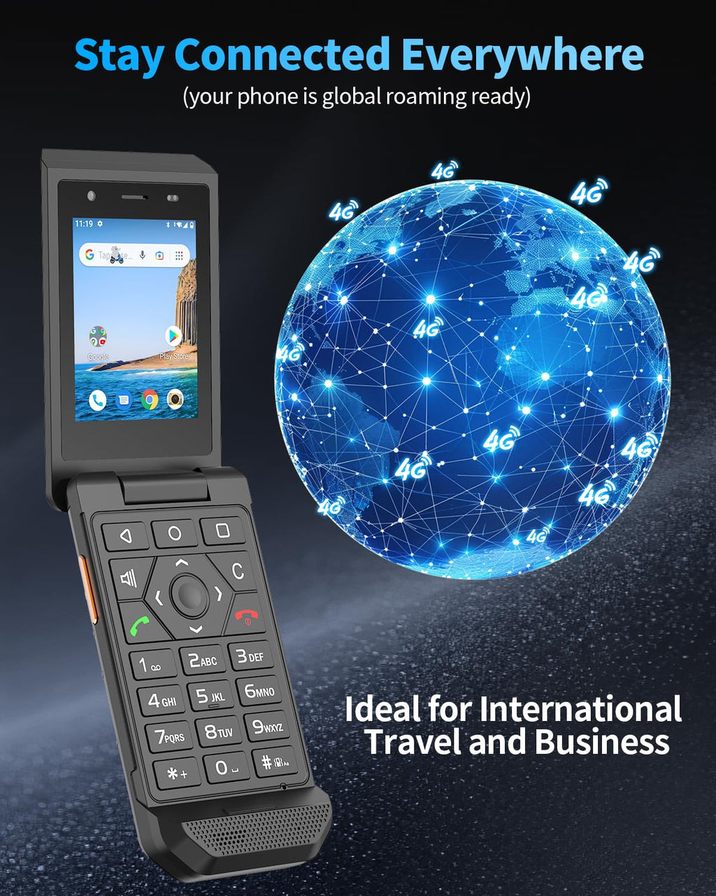 Unlocked 4G LTE Rugged Flip Phone M8079