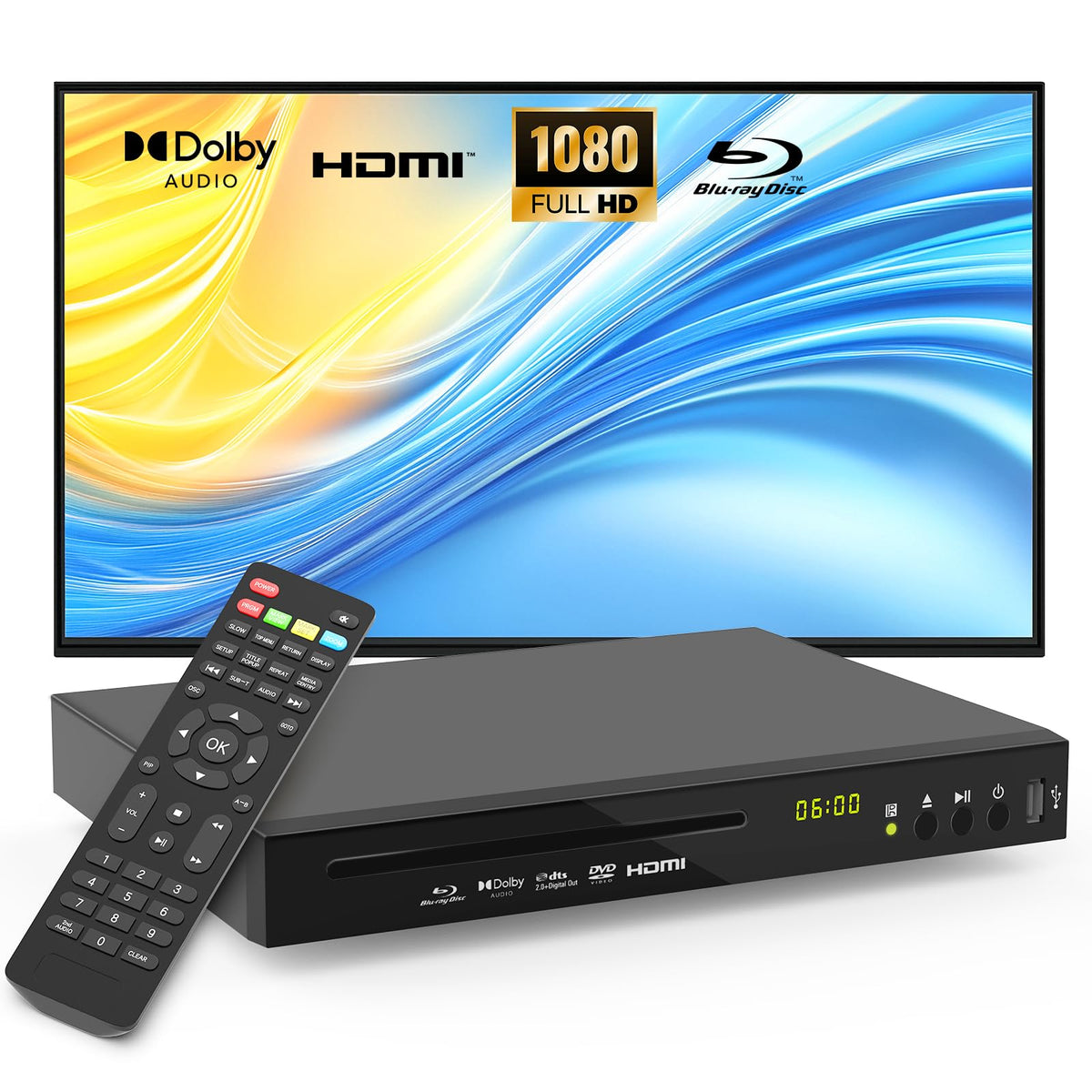 Full HD 1080p Blu-ray DVD Player with Dolby Digital T7462