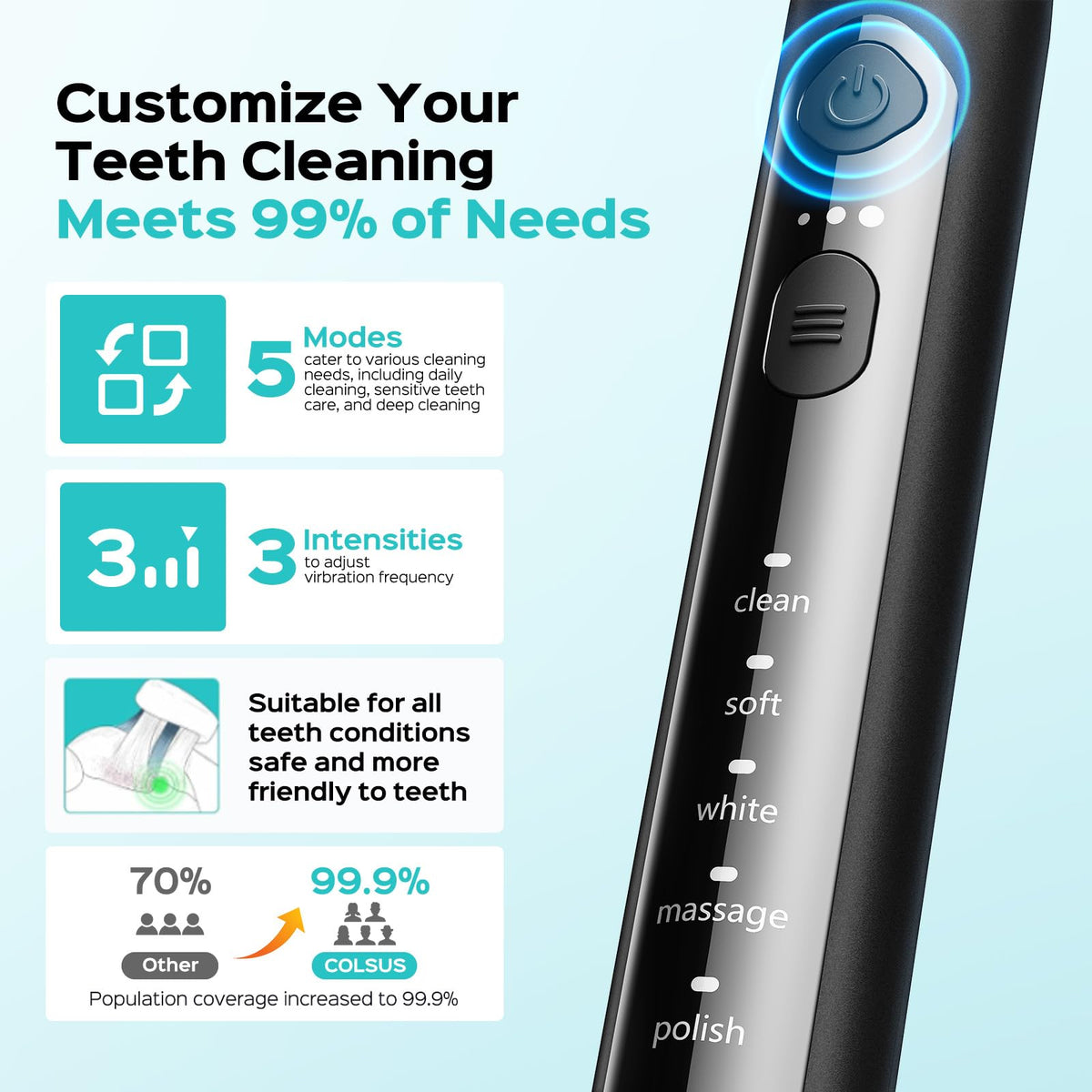 Electric Toothbrush 2PCS Black Pink E7416