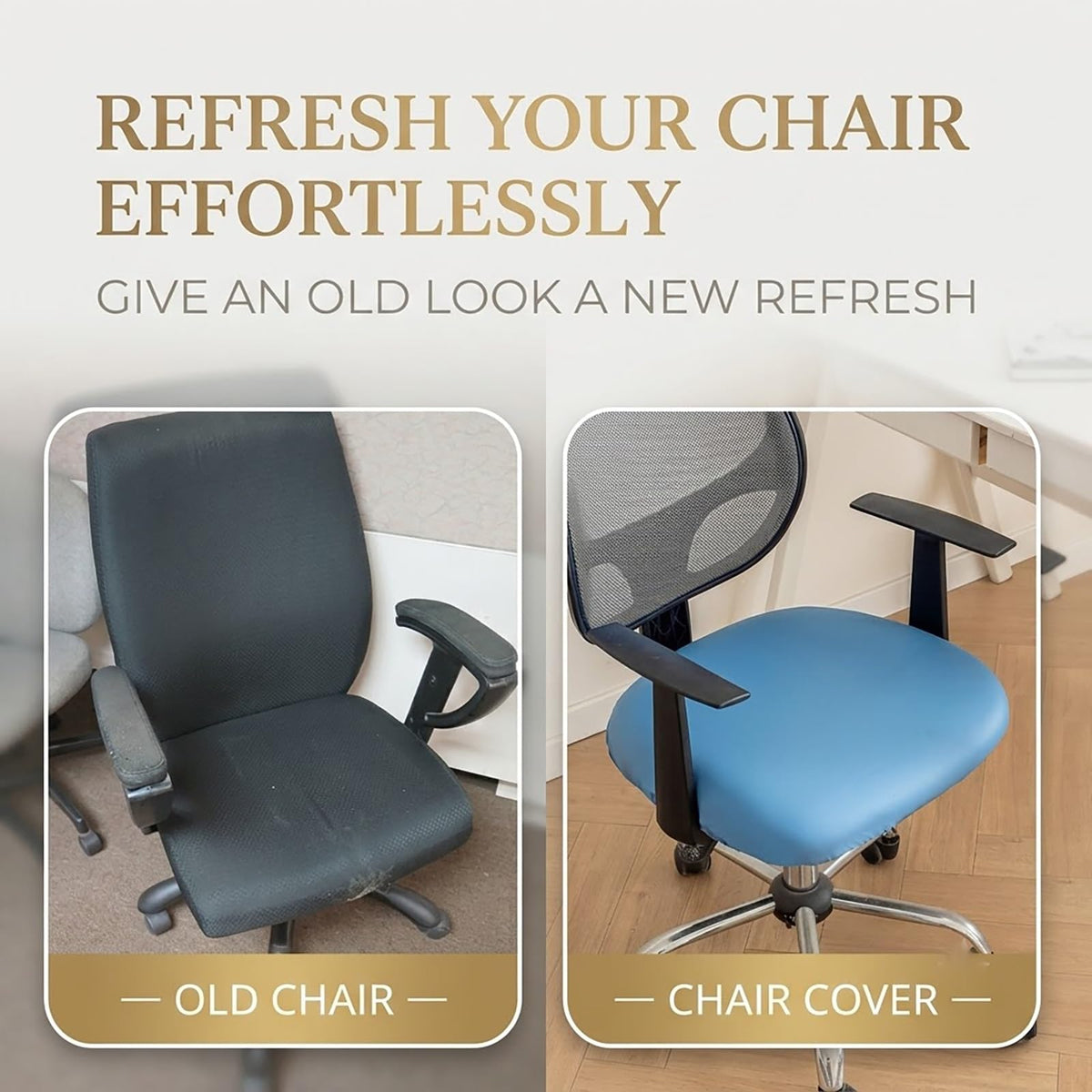 18-21 Inch PU Leather Office Chair Seat Slipcover E113853