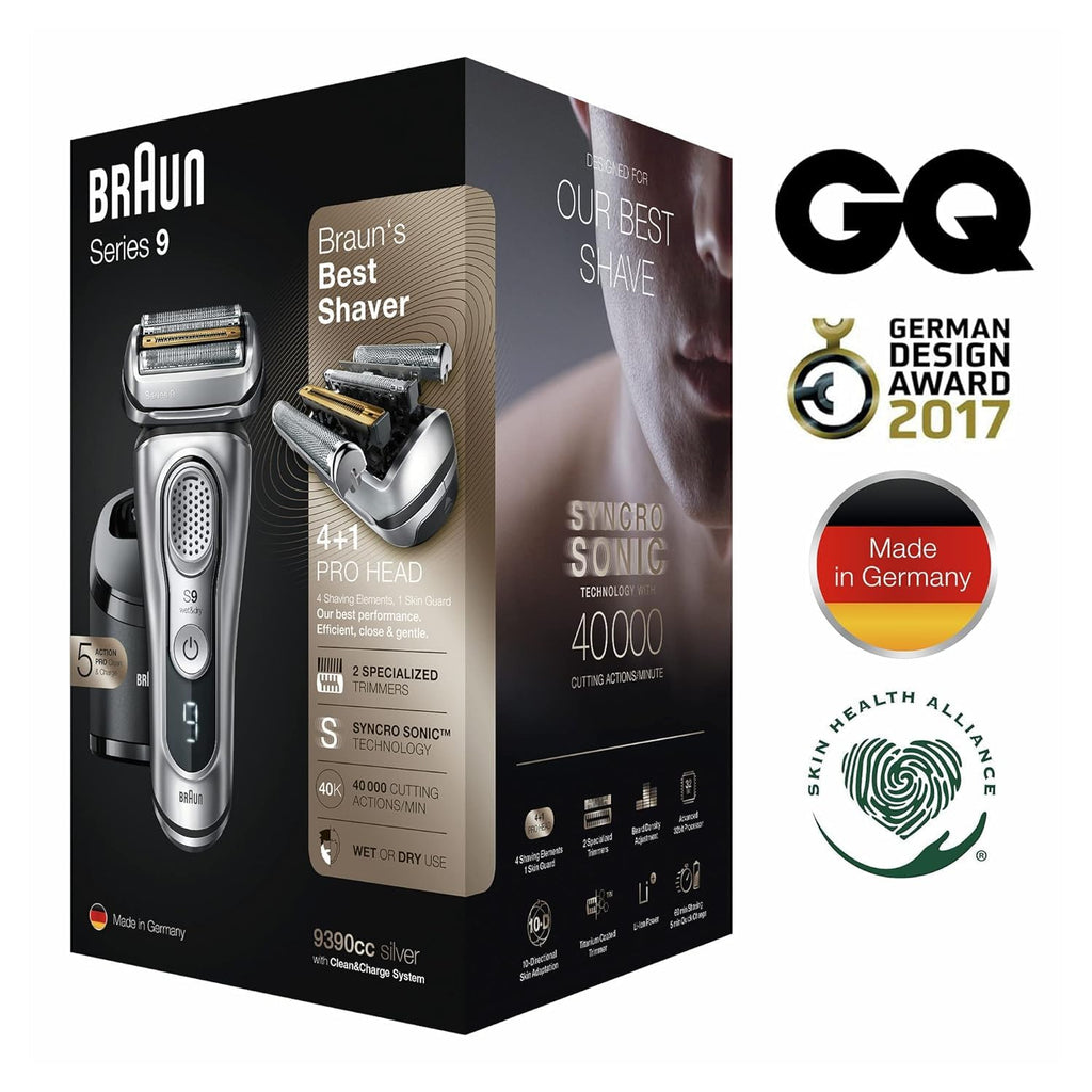 Electric Razor for Men, Waterproof Foil Shaver, Wet & Dry Shave, Silver B36651
