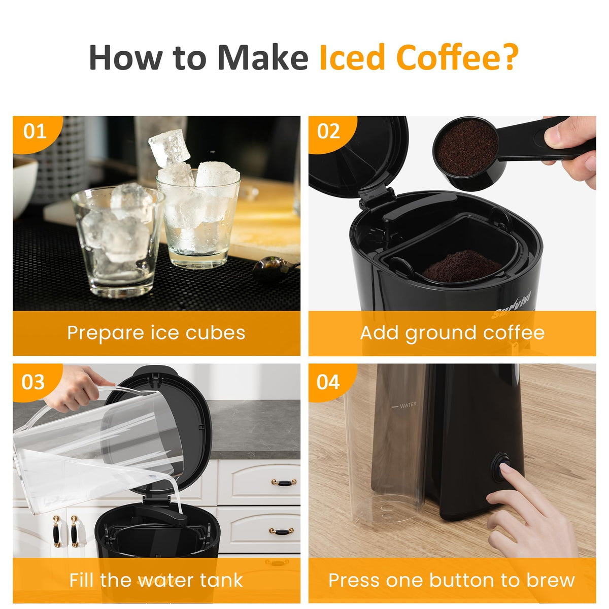 Cold Brew Coffee Maker with Reusable Filter and Insulated Pitcher, 20 Oz Black Q4178