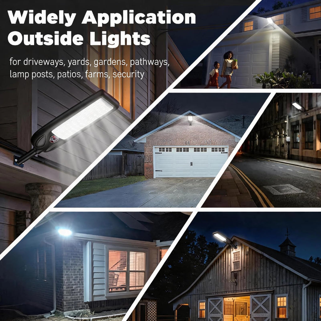 Solar Street Lights Outdoor with Remote Control, Motion Sensor, 6500K Dusk to Dawn, Waterproof Security Light F6153