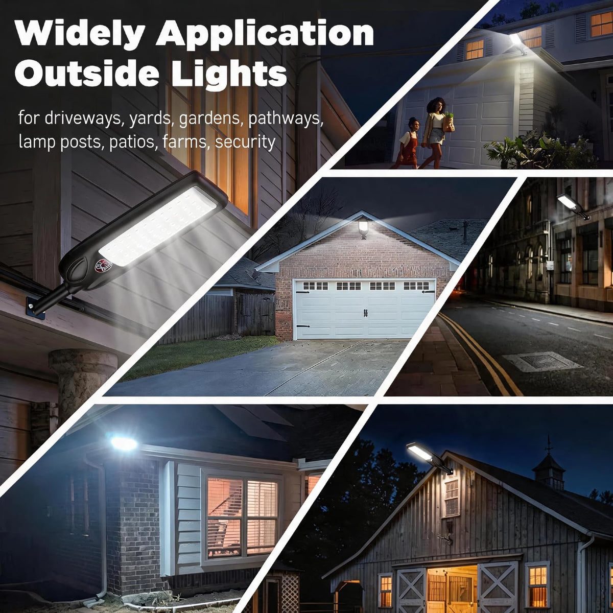 Solar Street Lights Outdoor with Remote Control, Motion Sensor, 6500K Dusk to Dawn, Waterproof Security Light F6153