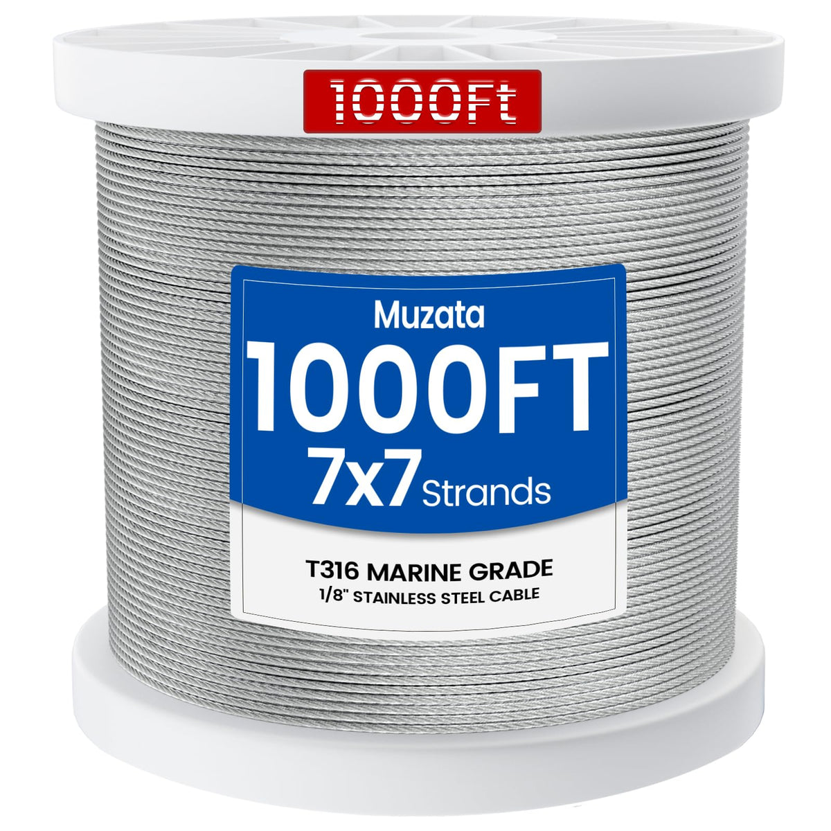 1/8" T316 Stainless Steel Cable Railing Wire Rope H63735
