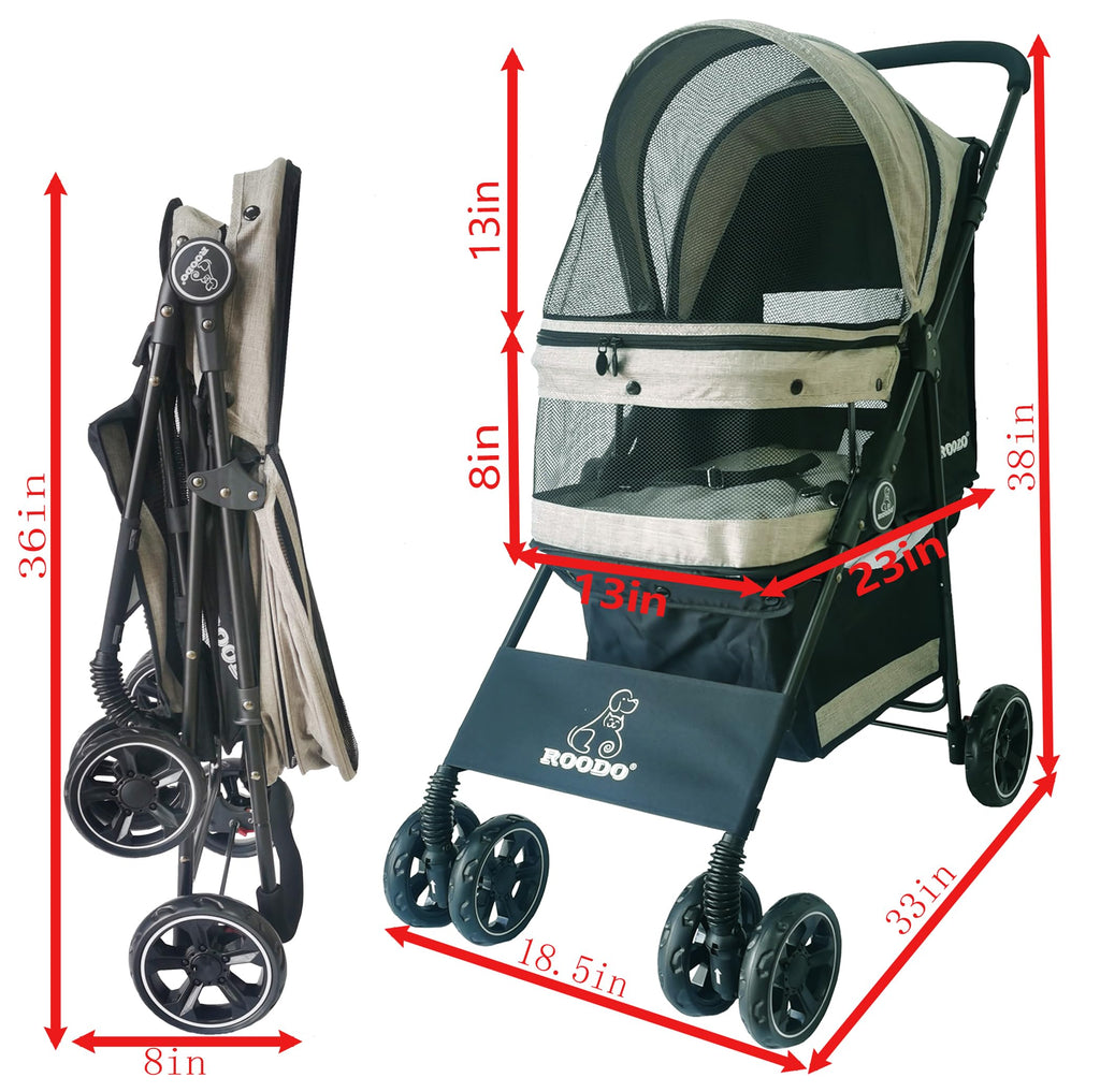 4 Wheel Lightweight Foldable Pet Stroller F3835