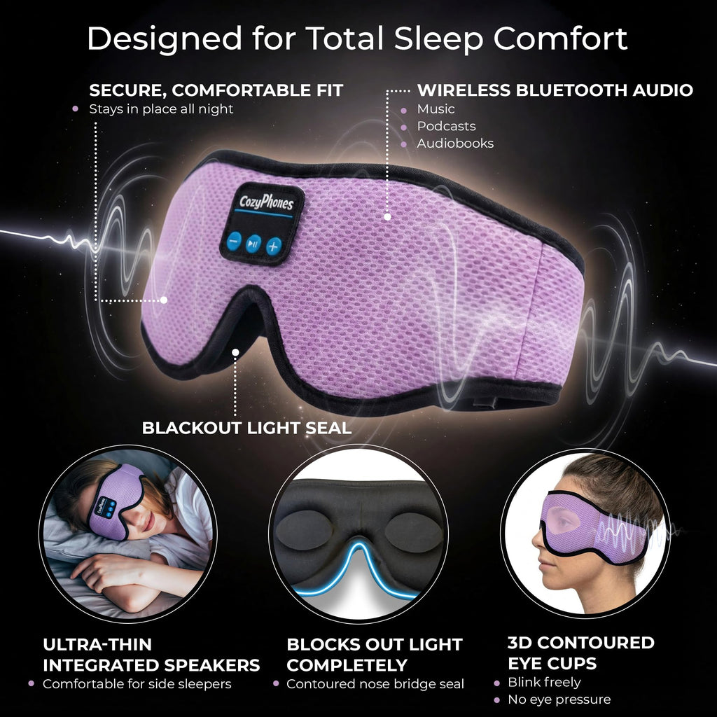 Bluetooth Sleep Mask Headphones Grey Y94484