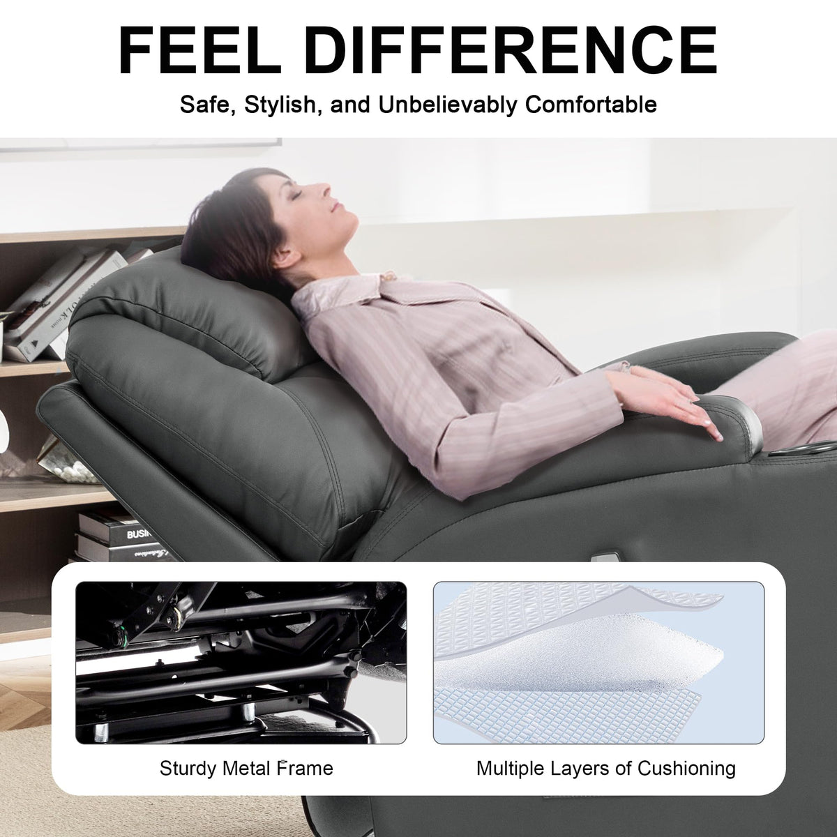Massage Heat 360° Swivel Rocking Recliner Chair with Remote and Cup Holder I175