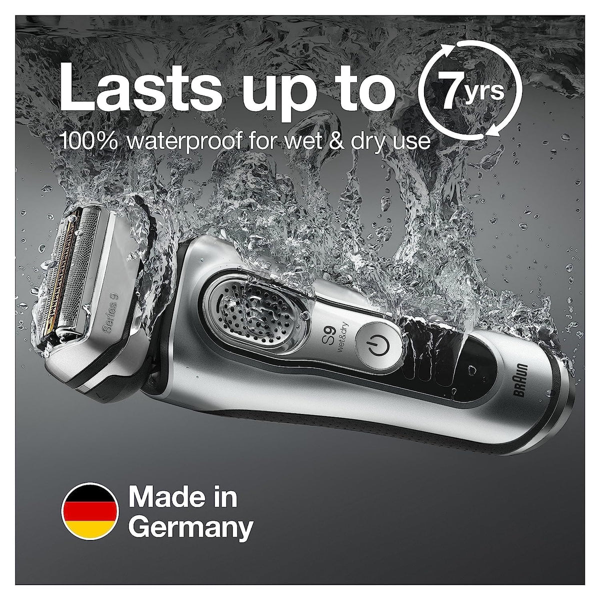 Electric Razor for Men, Waterproof Foil Shaver, Wet & Dry Shave, Silver B36651
