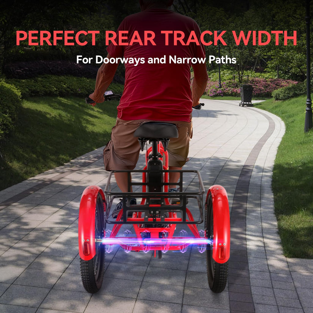 Electric Tricycle for Adults with Basket, Folding 3-Wheel Electric Bike with Removable Battery Y2759