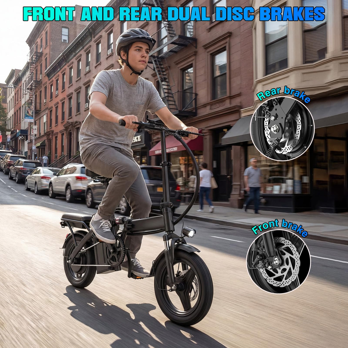 560W Motor 24MPH 32 Miles Range 48V 10Ah Battery 14" Foldable Electric Bike with Basket L630917