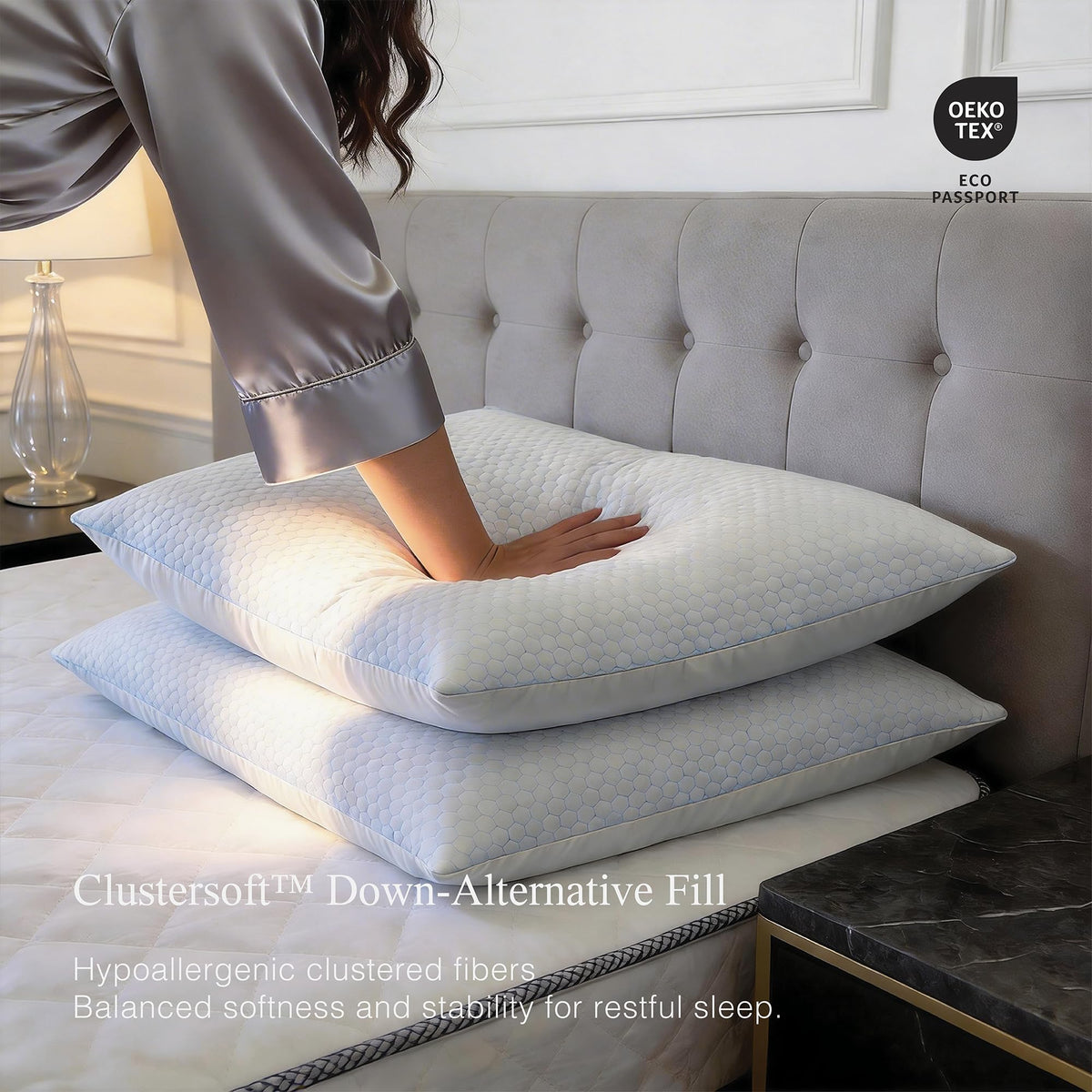 King Size Set of 2 Down Alternative Cooling Pillows P517099