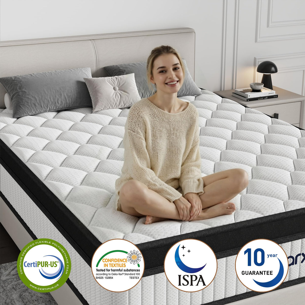 Full Size 12 Inch Hybrid Medium Firm Memory Foam Mattress G578442
