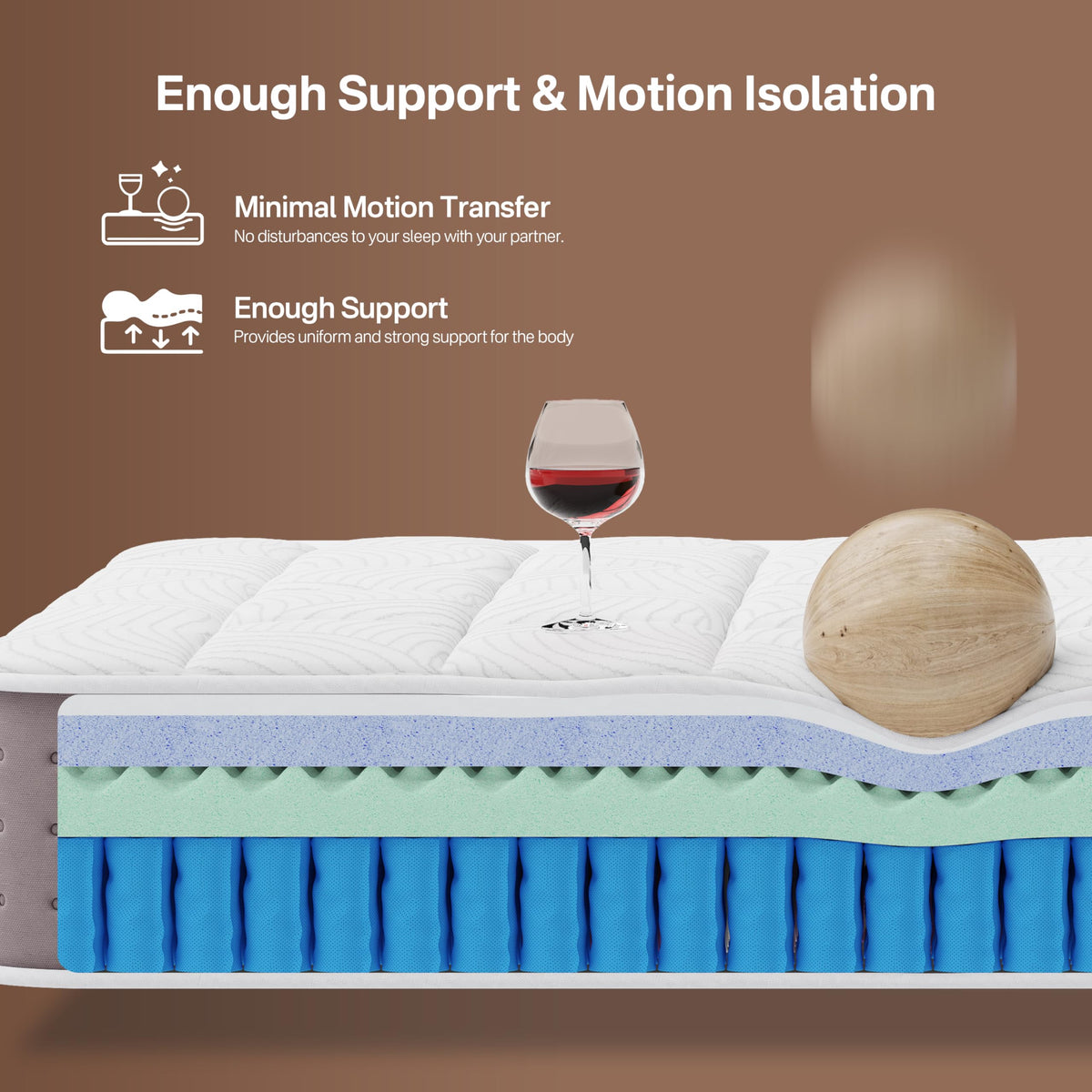 8 Inch Medium Firm Twin XL Hybrid Mattress E3387