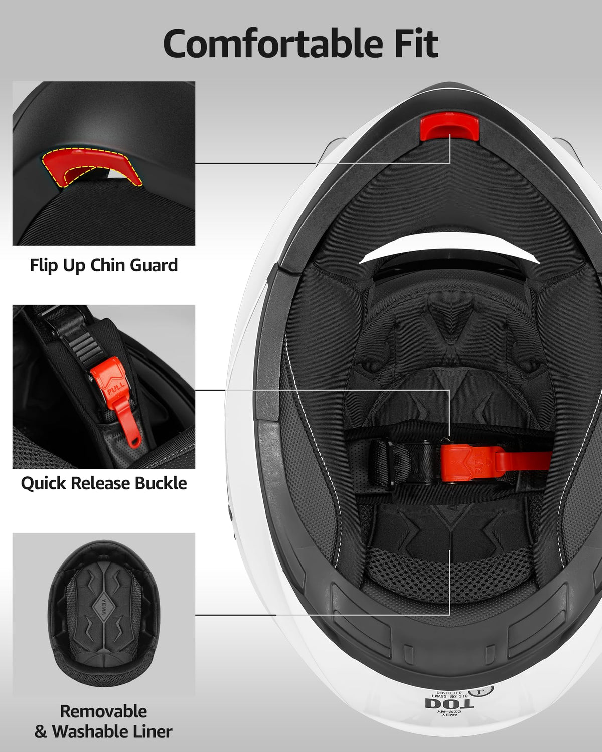 Modular Full Face Motorcycle Helmet with Sun Visor H9242