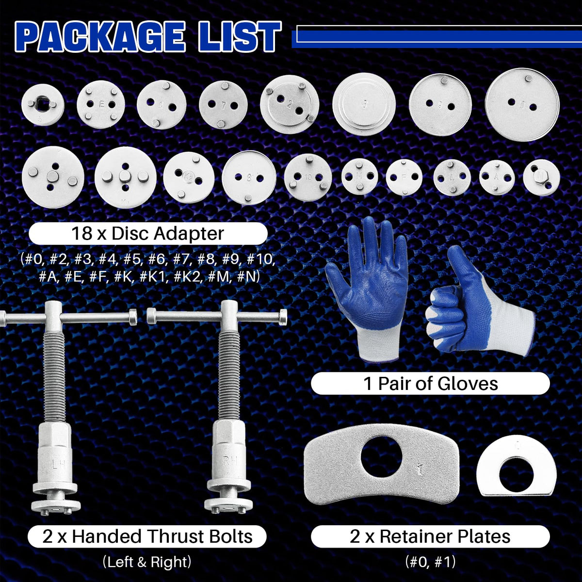 24pcs Heavy Duty Disc Brake Caliper Tool Set & 23PCS Aluminum Alloy Cup Type Oil Filter Cap Wrench Socket Removal Tool Set Y747939