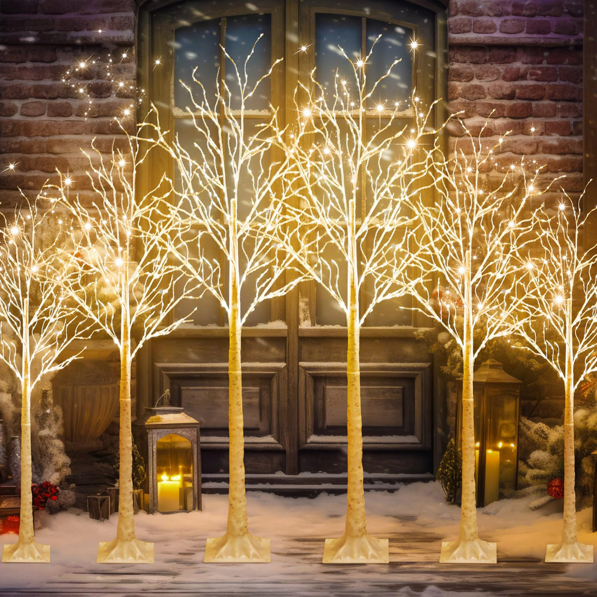 6 Pcs Lighted Birch Tree O52610