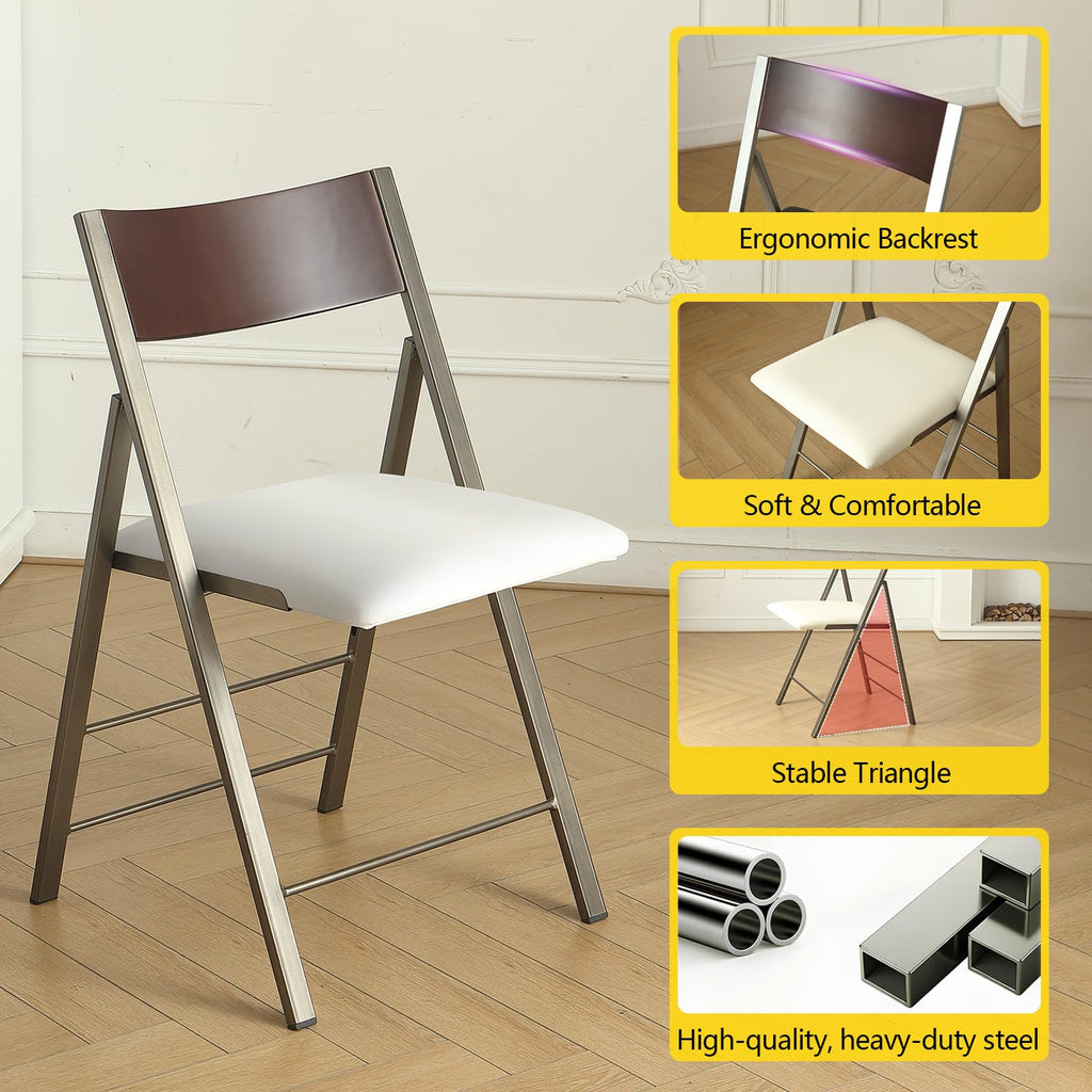 White 2 Pack Steel Frame Folding Chairs C2223