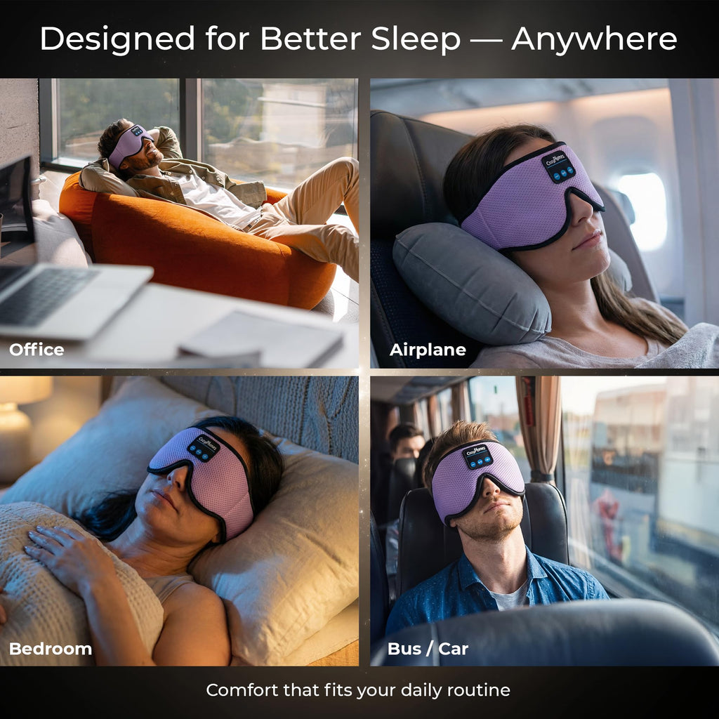 Bluetooth Sleep Mask Headphones Grey Y94484