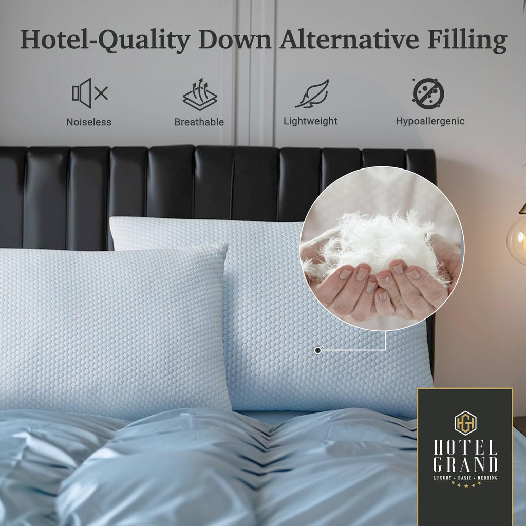 Cooling Soft Low-Profile Pillow King Size Set of 2 T3606