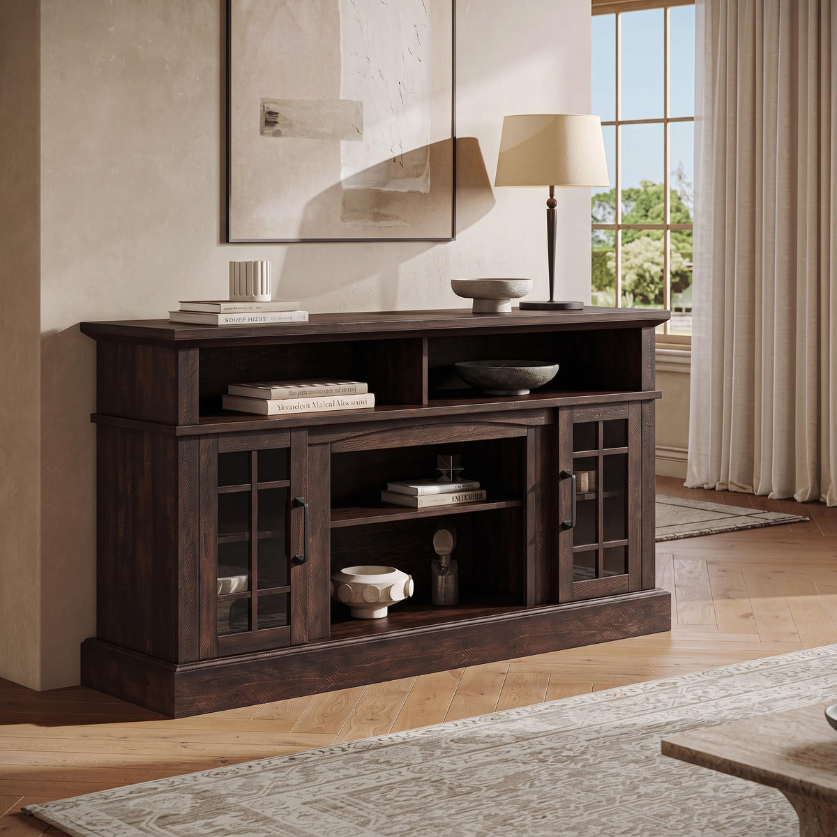 58" Espresso TV Stand & Media Entertainment Center Q178