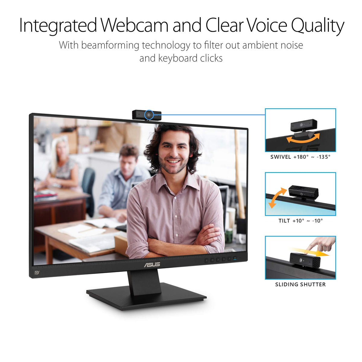 24 Inch 1080P Computer Monitor with Webcam O44281