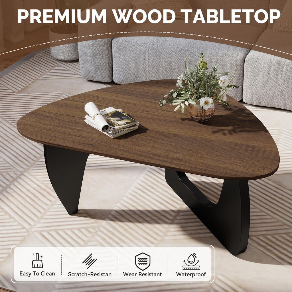 Wood Coffee Table with Wooden Top & Unique Base J616447