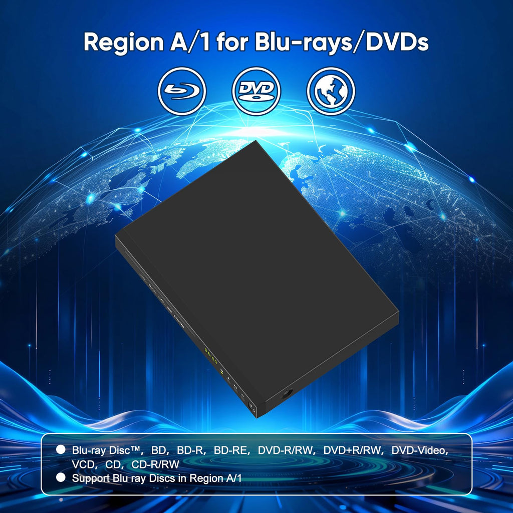 Full HD 1080p Blu-ray DVD Player with Dolby Digital T7462