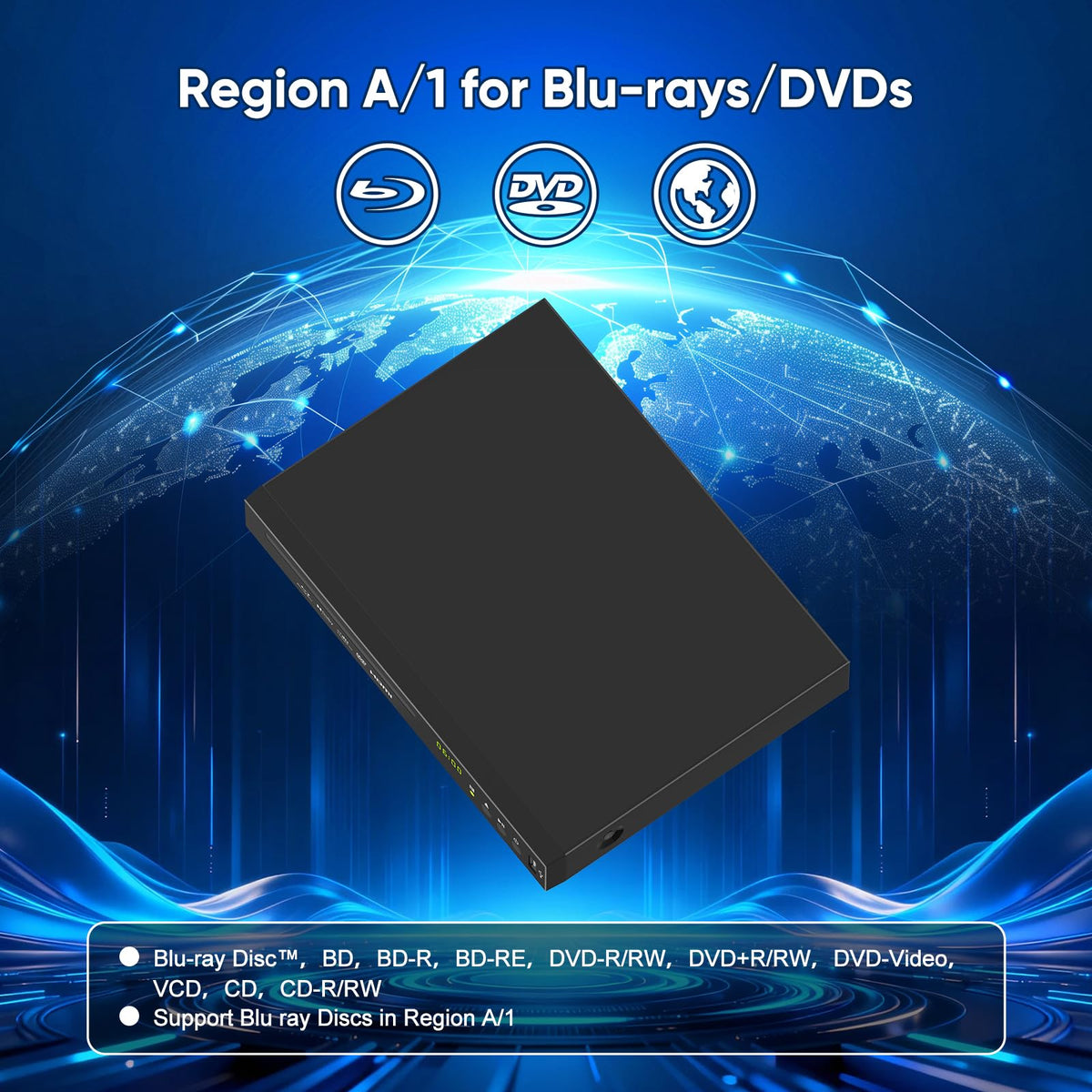Full HD 1080p Blu-ray DVD Player with Dolby Digital T7462