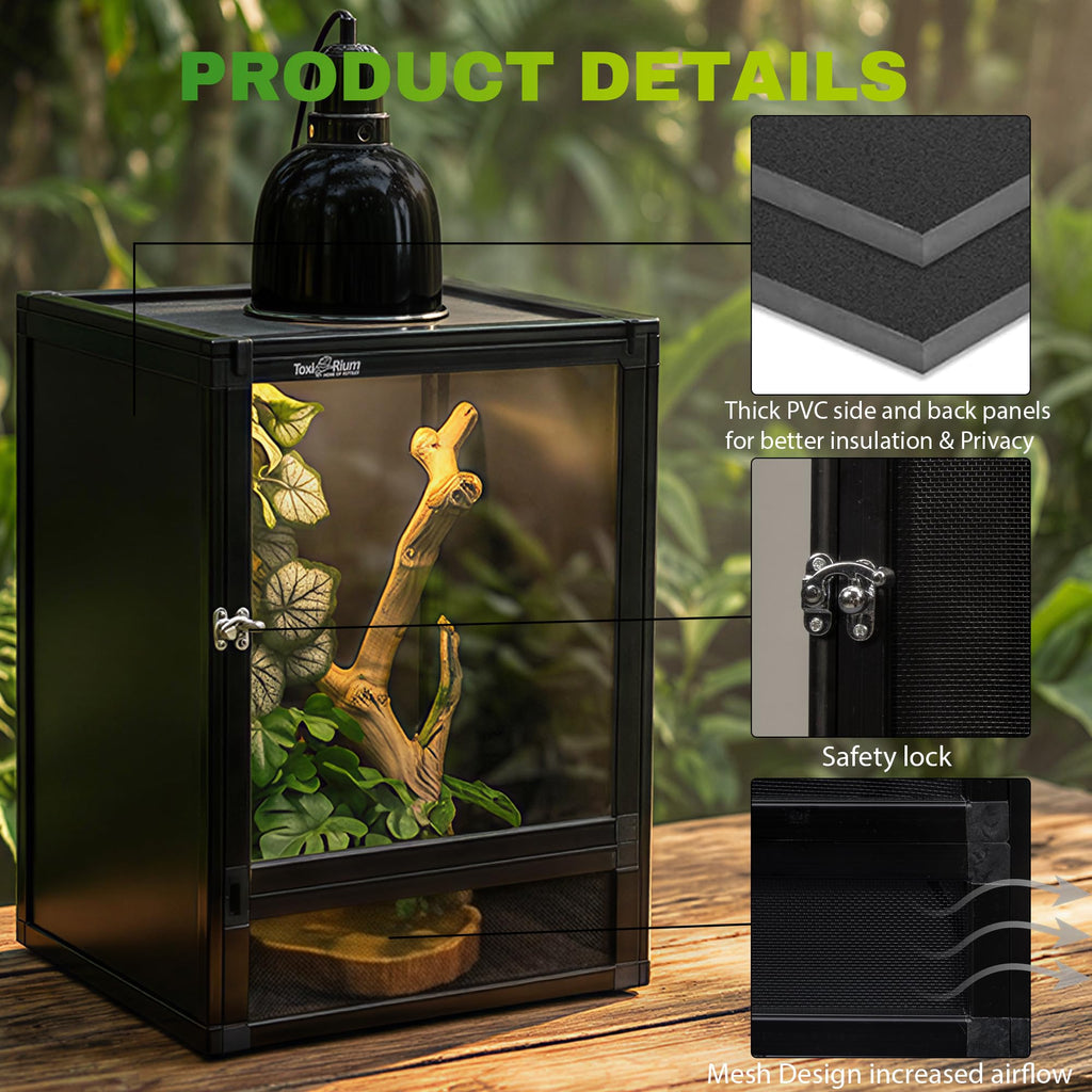 12"x12"x18" PVC Reptile Terrarium with Screen & Acrylic Doors O16953