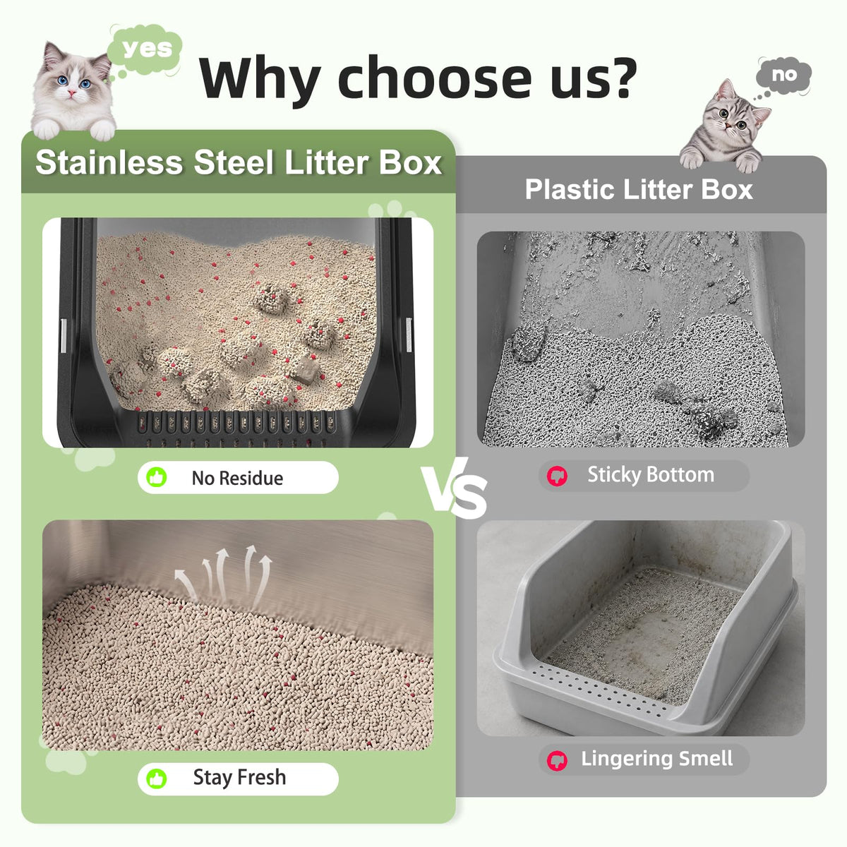 Stainless Steel High Sided Litter Box with Lid Z69047