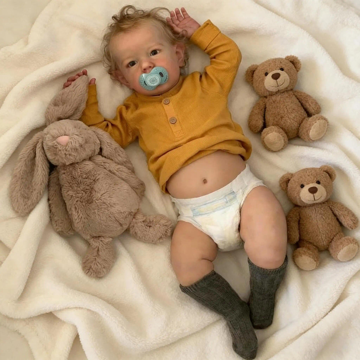 20 inch Vinyl Reborn Baby Doll with Hair A9472
