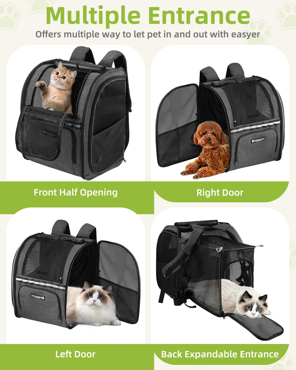 Expandable Breathable Mesh Cat Dog Carrier Backpack R6959