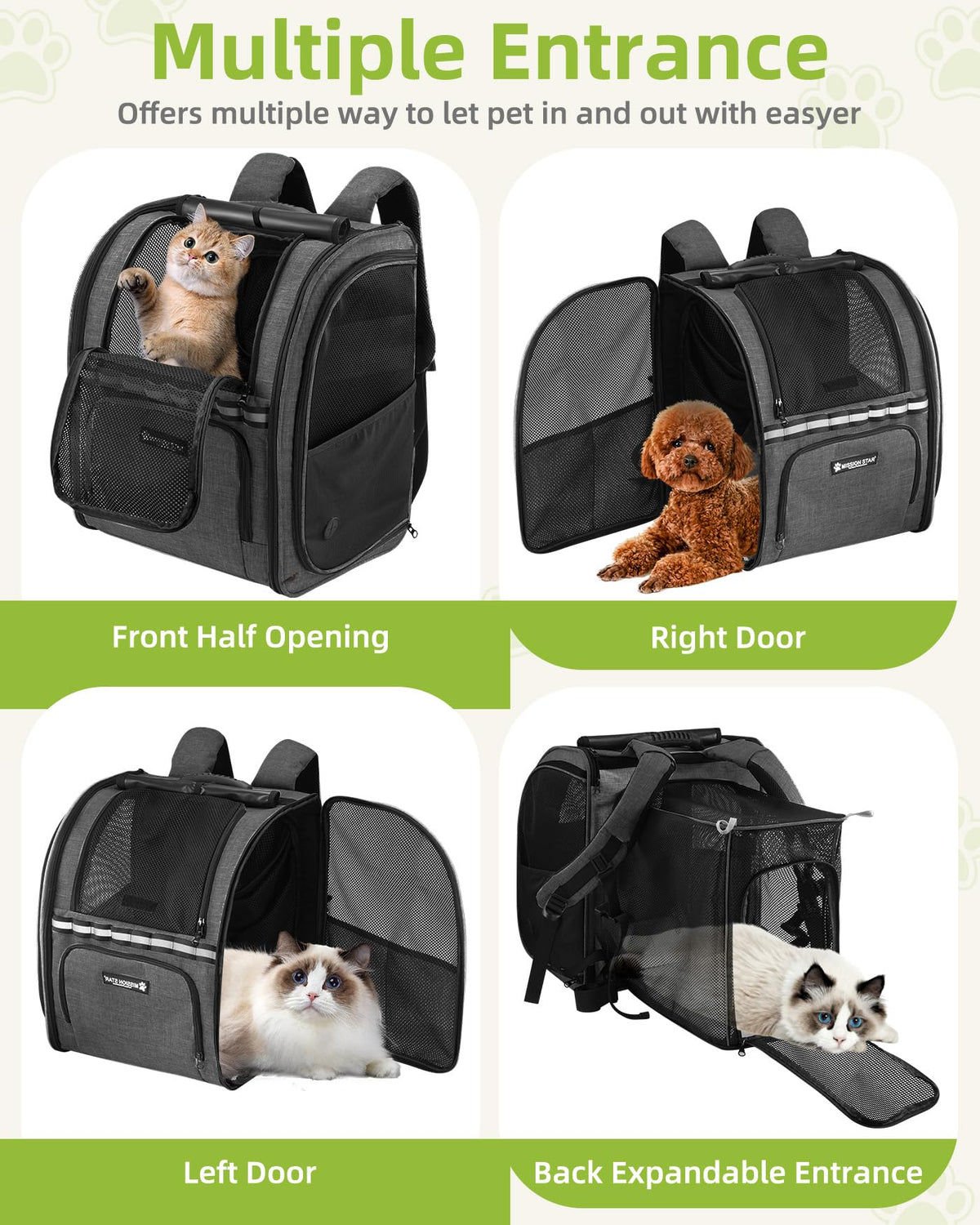 Expandable Breathable Mesh Cat Dog Carrier Backpack R6959