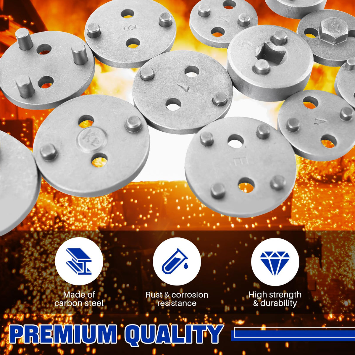 24pcs Heavy Duty Disc Brake Caliper Tool Set & 23PCS Aluminum Alloy Cup Type Oil Filter Cap Wrench Socket Removal Tool Set Y747939