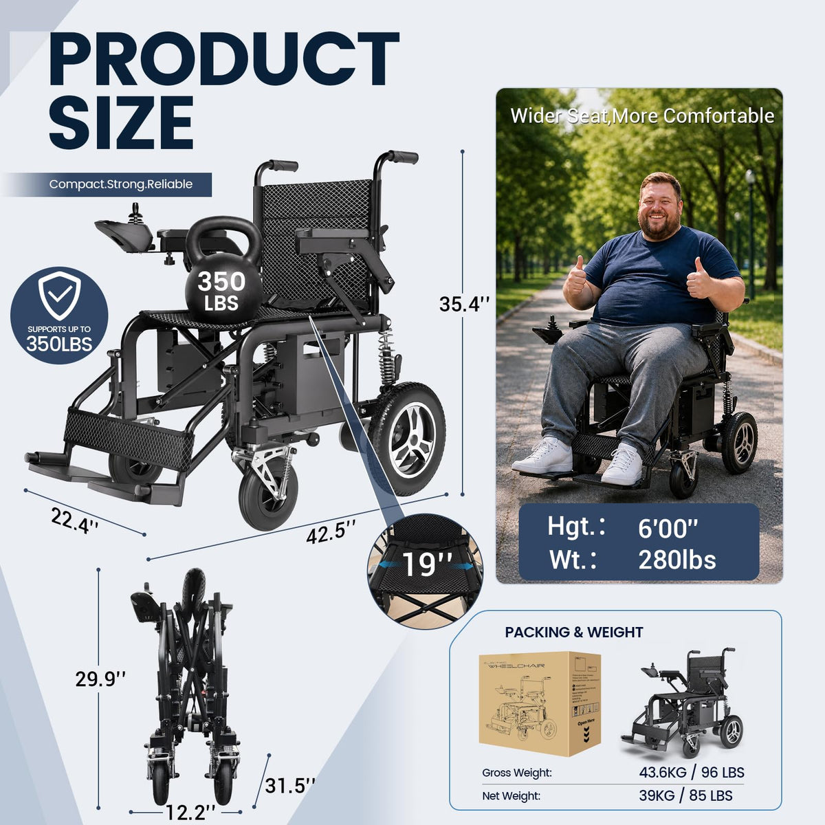 Electric Wheelchair with Dual Shock Absorption G964224