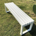 White Metal Frame Patio Bench J93136