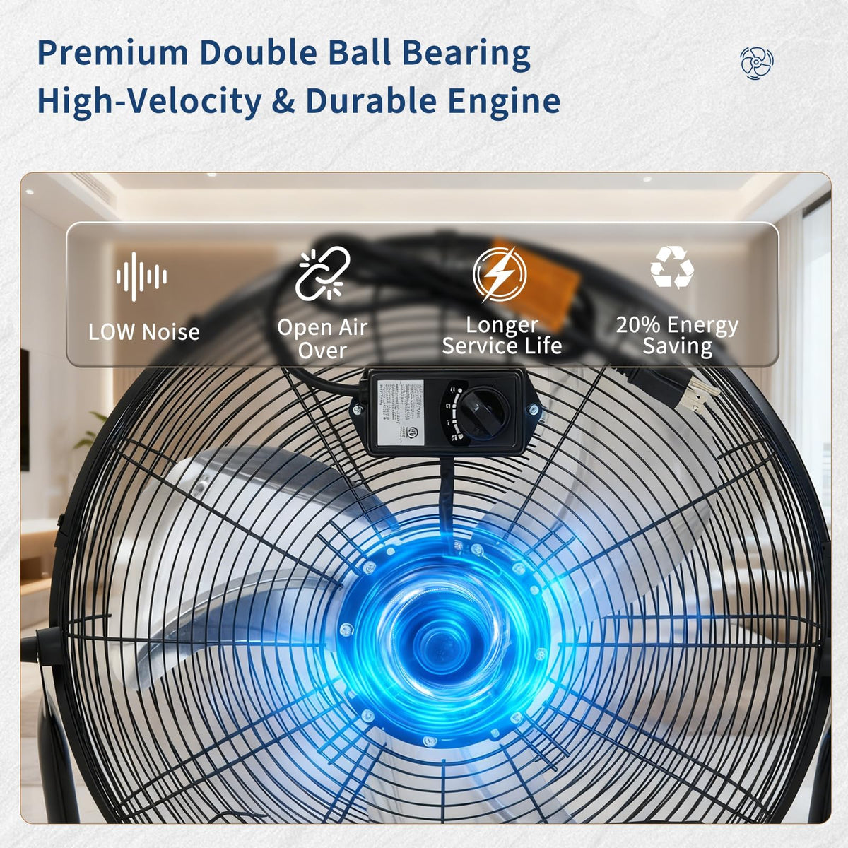 18 Inch 3 Speeds Metal Floor Fan E93513