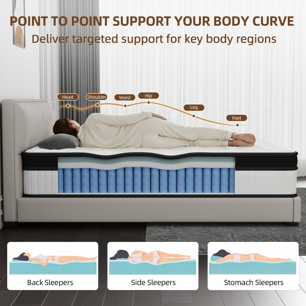 Full Size 12 Inch Hybrid Medium Firm Memory Foam Mattress G578442