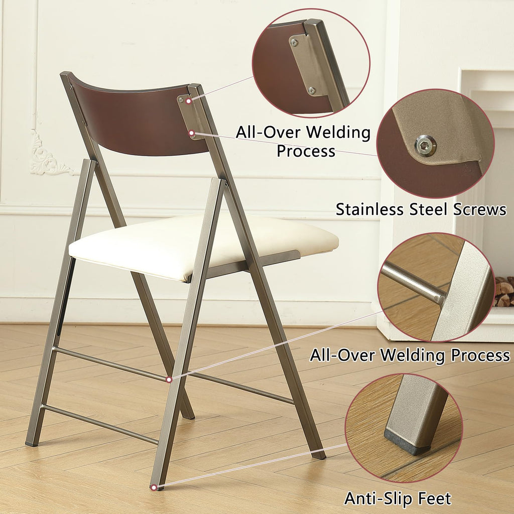 White 2 Pack Steel Frame Folding Chairs C2223